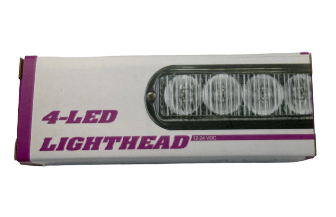 Axixtech 4 LED Lighthead Module, White LED, Black Flange 18 Flash Patterns LED-580-03