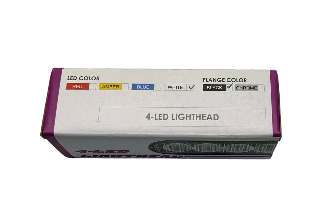 Axixtech 4 LED Lighthead Module, White LED, Black Flange 18 Flash Patterns LED-580-03