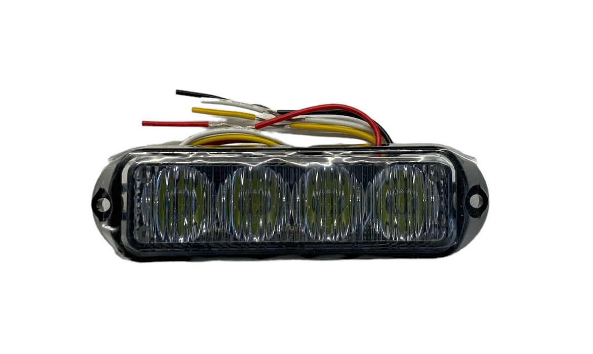 Axixtech 4 LED Lighthead Module, White LED, Black Flange 18 Flash Patterns LED-580-03