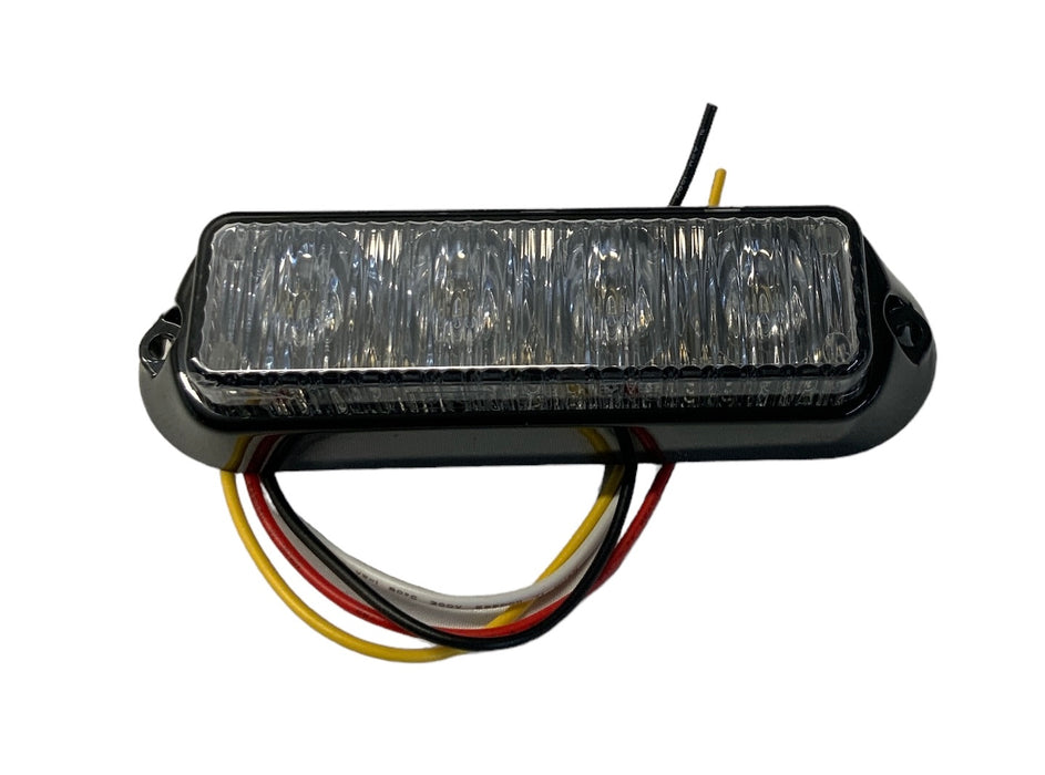 Axixtech 4 LED Lighthead Module, Red LED, Black Flange 18 Flash Patterns LED-578-03