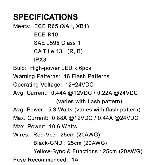 Axixtech XT6 LED Warning Light